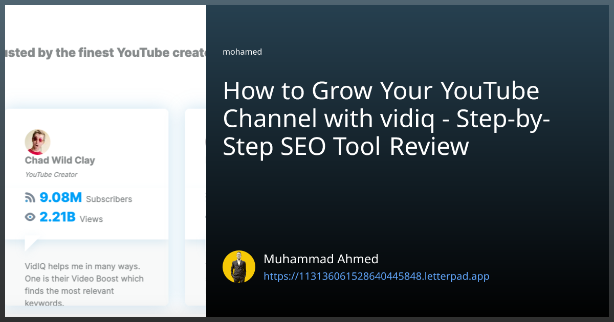 How To Grow Your YouTube Channel With Vidiq - Step-by-Step SEO Tool ...